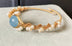 14K Gold Wrapped Handmade Bracelet Hailan Baohai Sapphire Natural White Pearl Bracelet