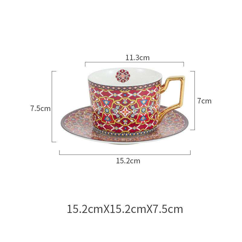 Coffee cup and saucer set home afternoon tea exquisite cup - Minihomy