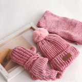 Children's Suit Knitted Hat Scarf Gloves Three-Piece Suit