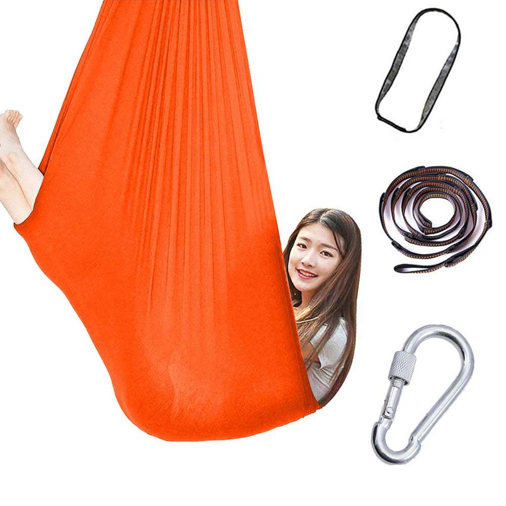 Kids  Cotton Outdoor Indoor Swing Hammock For Cuddle Up To Sensory Child Therapy Soft Elastic Parcel Steady Seat - Minihomy