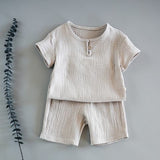 Baby Summer Cotton Soft Set - Short Sleeve Shorts Two-Piece Set for Kids