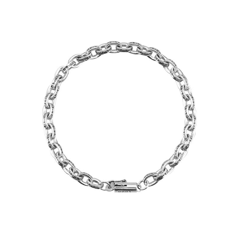 Couple Style Bracelet Female Sterling Silver Trend Retro Punk Style S925 Silver Jewelry - Minihomy