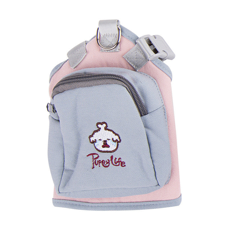 Puppylife Cat Traction Rope Chest Back Type Out Anti-Strike Dog Rope Small Dog Adjustable School Bag