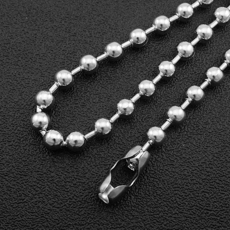 Bead Chain Ball Necklace Women's Necklace Long 40cm-60cm Men's Jewelry Chain Necklace - Minihomy