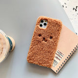 Embroidery Plush Cartoon Bear Phone Case