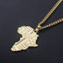 Golden Africa Map Necklace Hip Hop Twist Chain Foreign Trade Goods - Minihomy