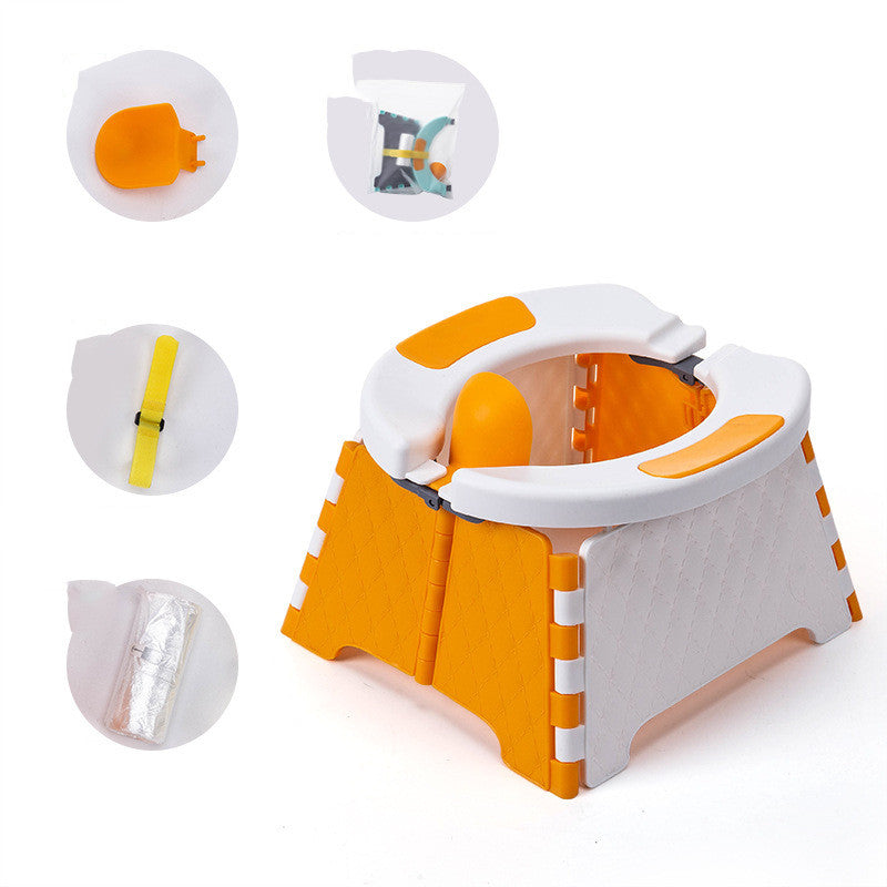 Baby Potty Training Seat Kids Toddler Outdoor Portable Folding Toilet Urinal Pot