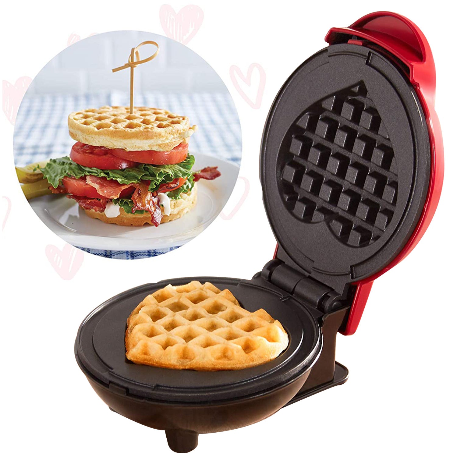 Mini Waffle Maker Waffle Home Children'S Breakfast Machine Portable Electric Baking Pan Light Food Machine - Minihomy