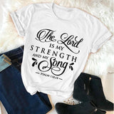 T-Shirt Women Retro Funny T-Shirt Faith Slogan Art Top