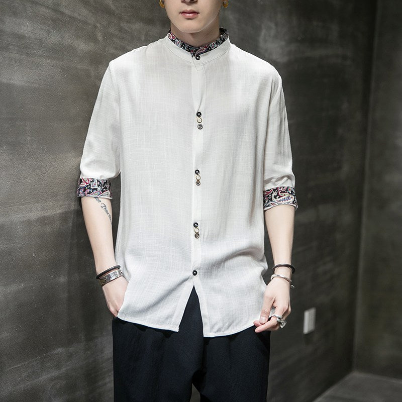 Hanfu linen shirt men - Minihomy