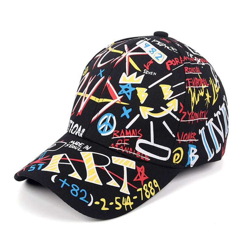 WHAT Graffiti Baseball Cap Hip Hop Tide Caps for Teenagers