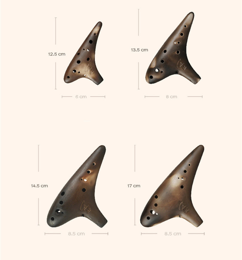 Beginner Of Smoked 12-Hole Retro Ocarina - Minihomy