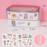 Double-Decker Lunch Box With Cutlery And Portable Cute Office Worker - Minihomy