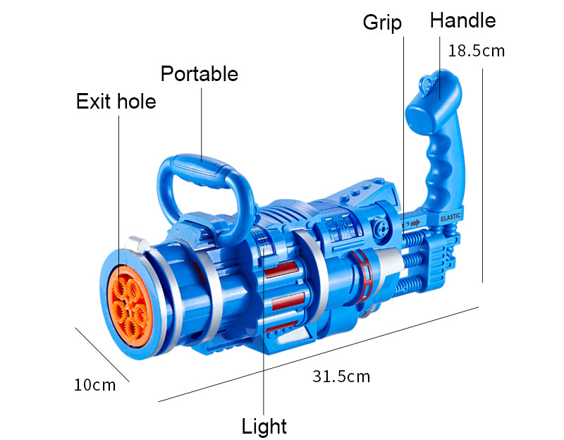 Gatling Bubble Gun Machine Children'S Automatic Electric Bubble Machine Porous Light Music - Minihomy