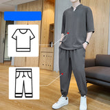 Men'S Summer Trend Set With Handsome Clothes Men'S Casual Linen Suit