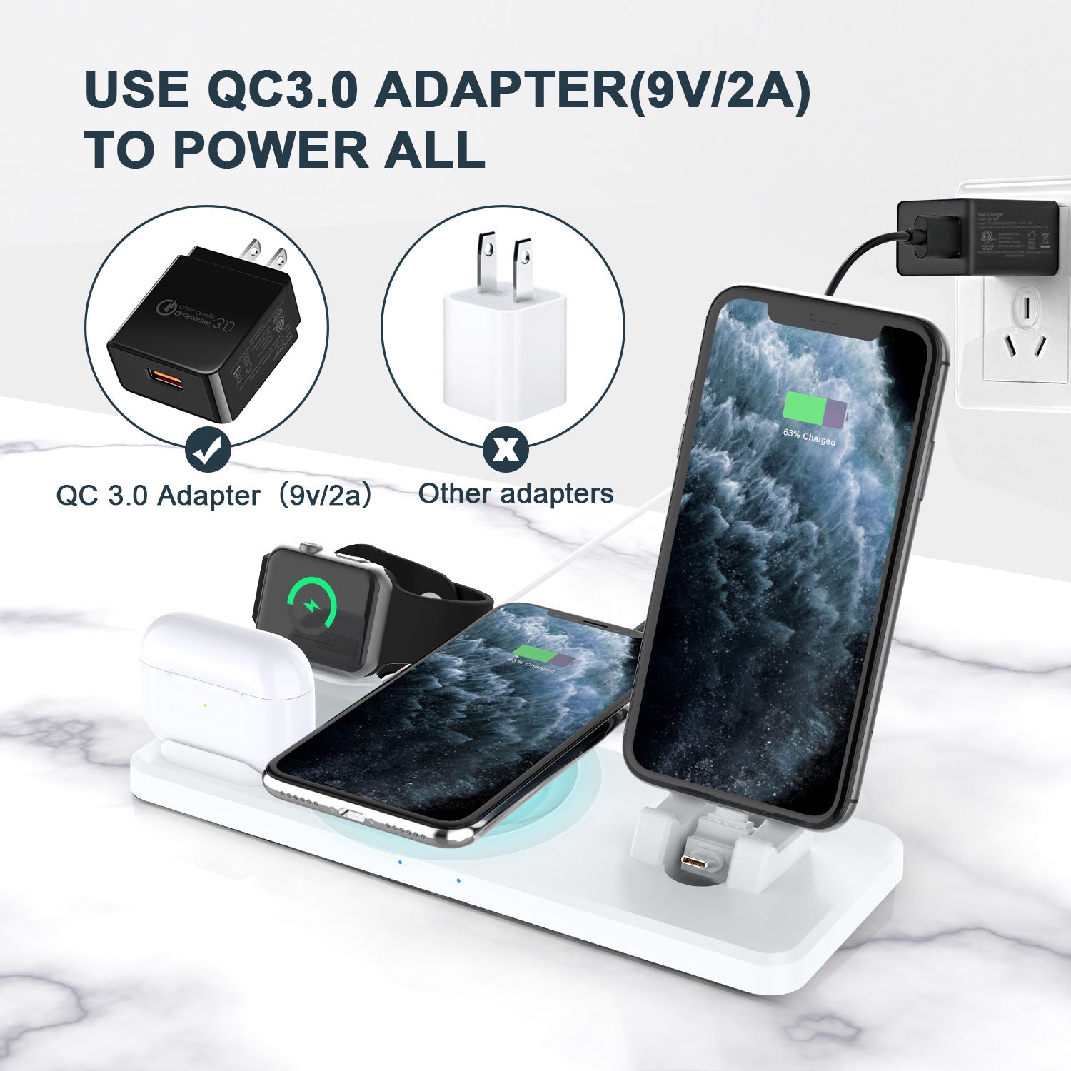 Wireless Charger Multifunctional Six-In-One All-In-One Bracket 15W