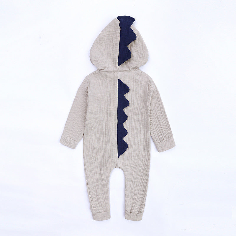 Dinosaur Design Hooded Baby Rompers