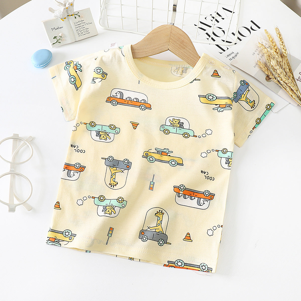 Children's Short-Sleeved T-Shirt - Cotton Baby Half-Sleeved Bottoming Shirt - Minihomy