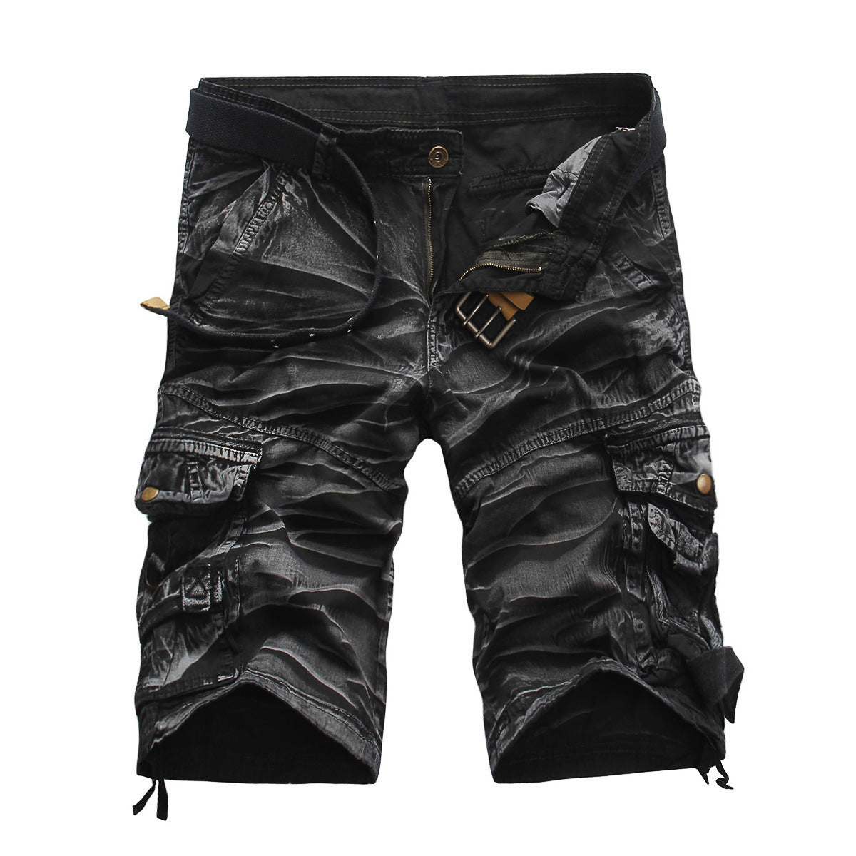 Men's Overalls Summer Camouflage Pants Loose Five Point Pants - Minihomy