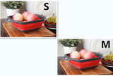 Square Folding Drain Basket Fruit Basket Basket Telescopic