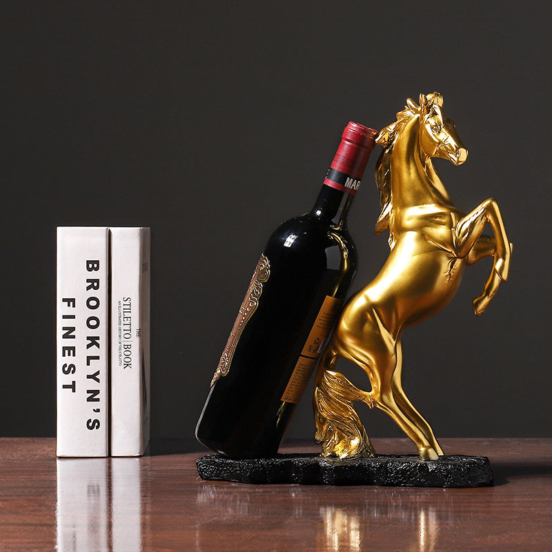 Golden Statue Resin Horse Sculpture Home Cabinet Decoration - Minihomy