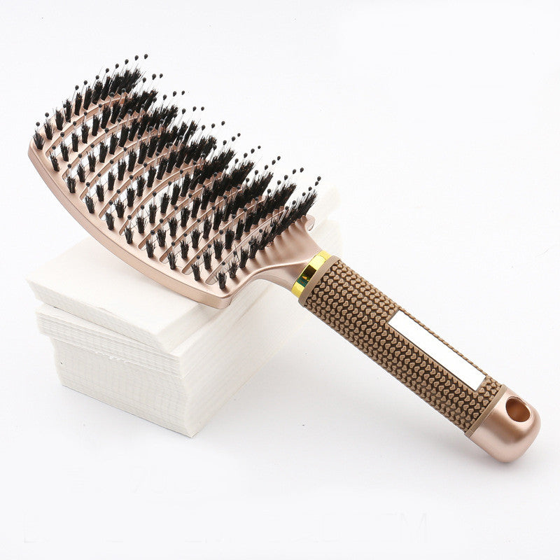 Large Curved Comb Hairbrush Boar Bristles Massage Comb Curly Hair Multifunctional Hair Brush