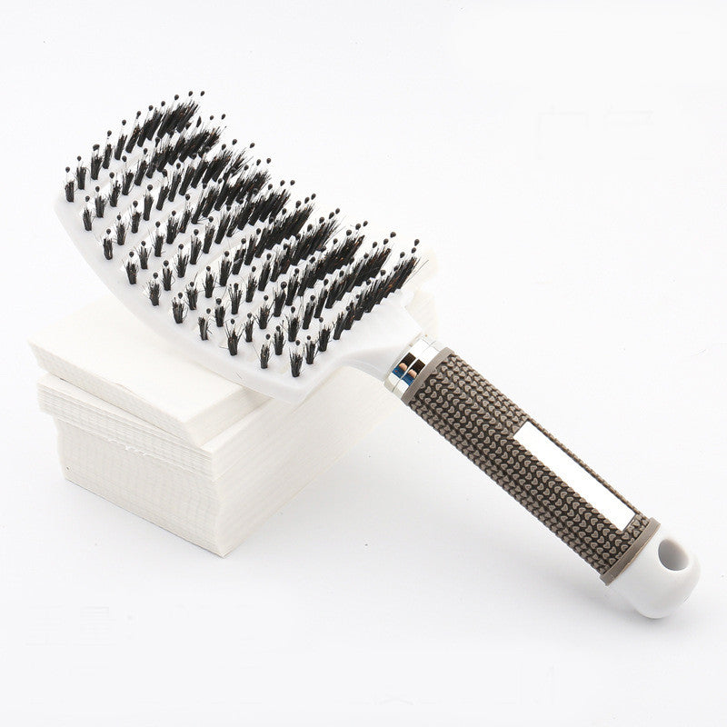 Large Curved Comb Hairbrush Boar Bristles Massage Comb Curly Hair Multifunctional Hair Brush