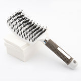 Large Curved Comb Hairbrush Boar Bristles Massage Comb Curly Hair Multifunctional Hair Brush