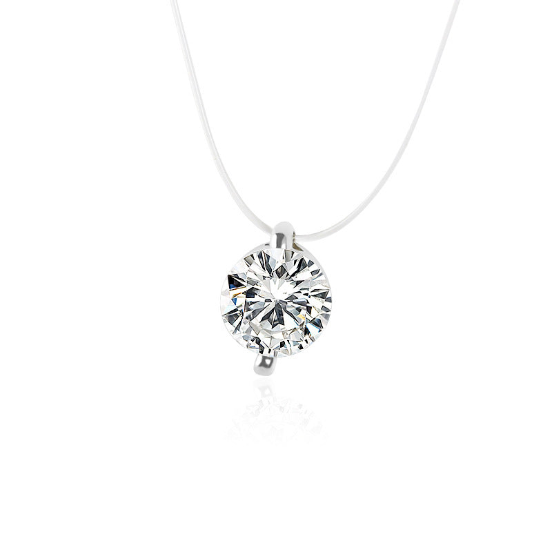 Multi-claw Diamond Zircon Pendant Necklace - Minihomy