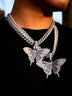 White Gold Full Diamond Butterfly Pendant