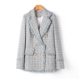 High Quality Wool Blends Tweed Jacket Women - Minihomy