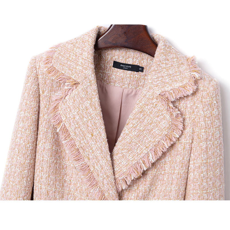 High Quality Wool Blends Tweed Jacket Women - Minihomy