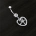 Side Zircon Peach Heart Navel Ring Navel Nail Puncture