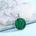 Compass Necklace for Women Sterling Silver Malachite Abalone Shell Pendant Jewelry Graduation Gift for Men Teens - Minihomy