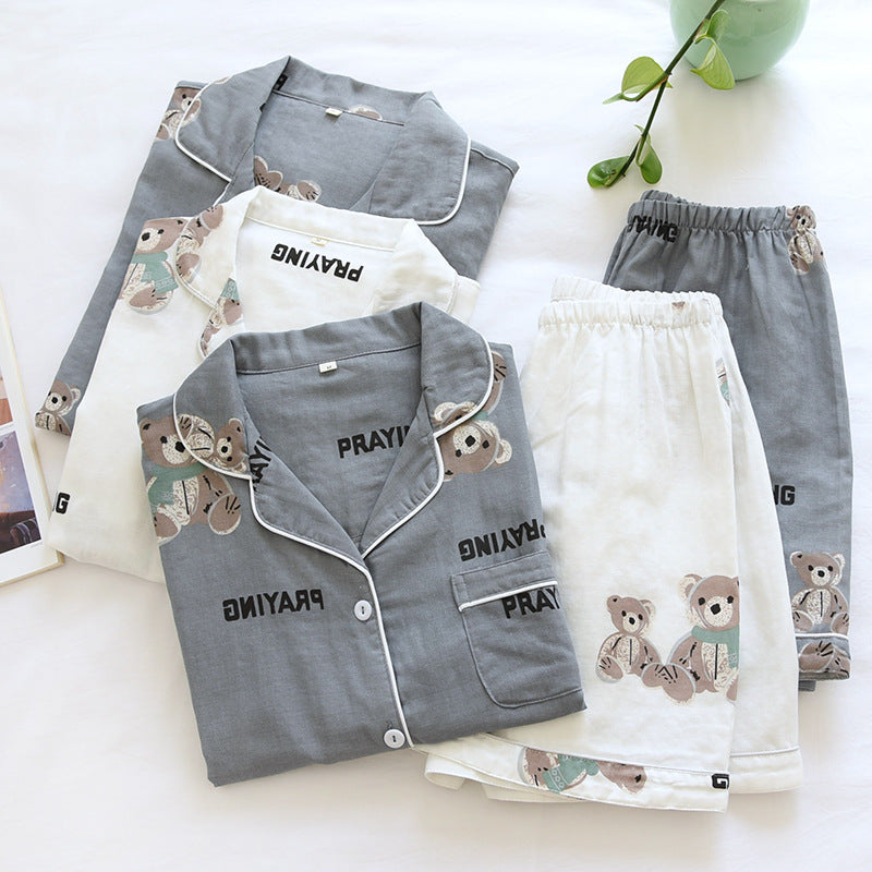 Couple Short-sleeved Shorts Cartoon Thin Spring And Autumn Home Service Suit - Minihomy