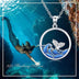 925 Sterling Silver Dolphin Jumping Tail Waves Whale Pendant Blue Wave Gradient Dainty Jewelry - Minihomy