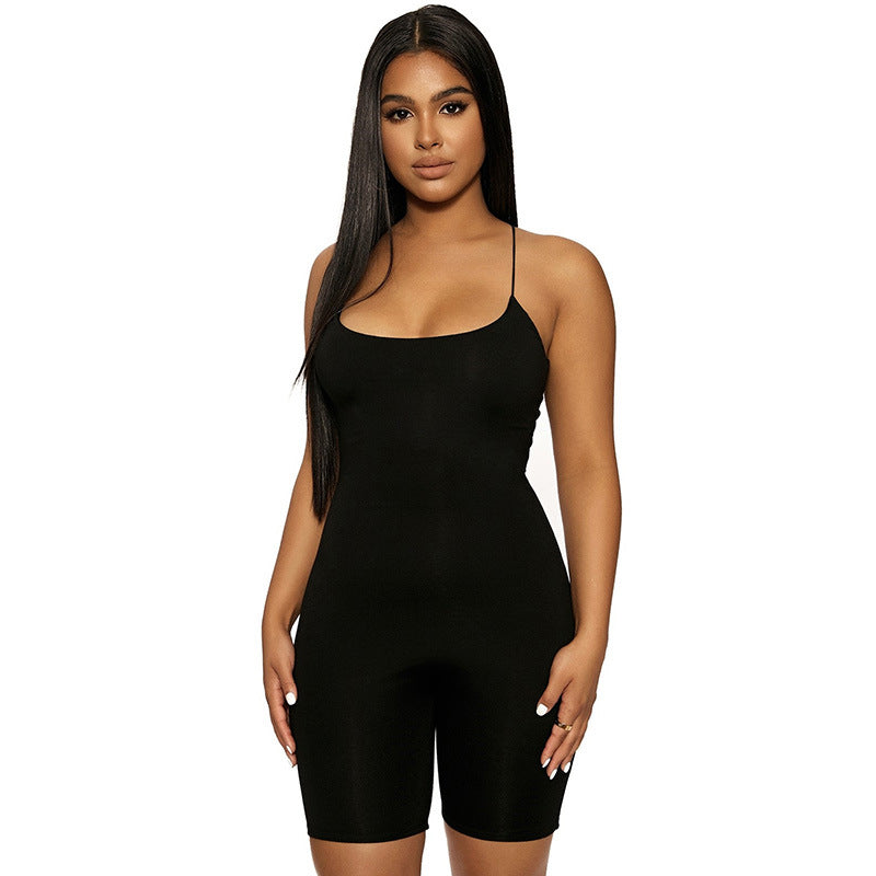 Backless slim bodysuit for women