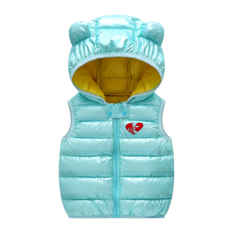 Children Warm Down Vest Autumn Baby Boys Girls Sleeveless Waistcoat