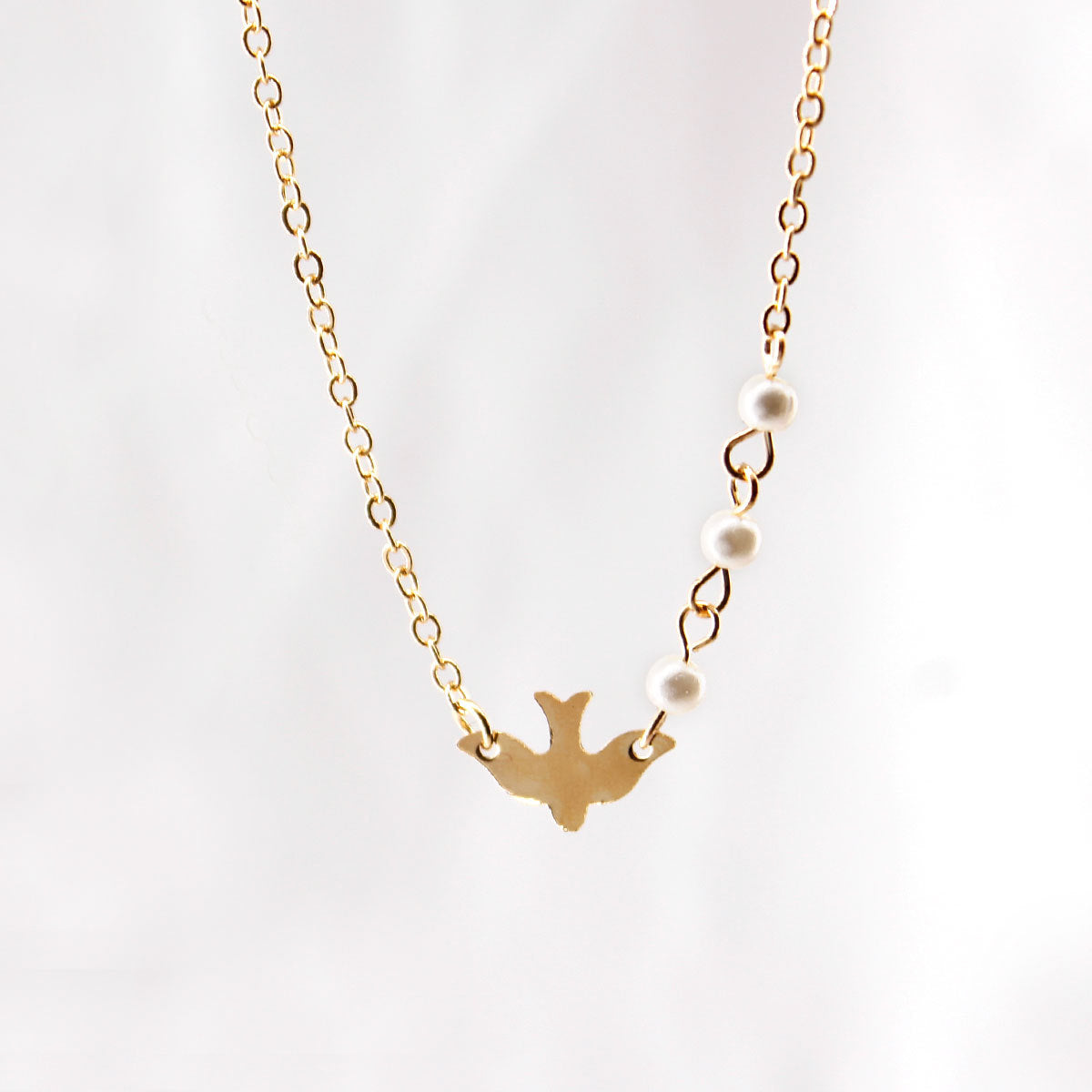 Peace Dove Pearl Necklace Pendant - Minihomy