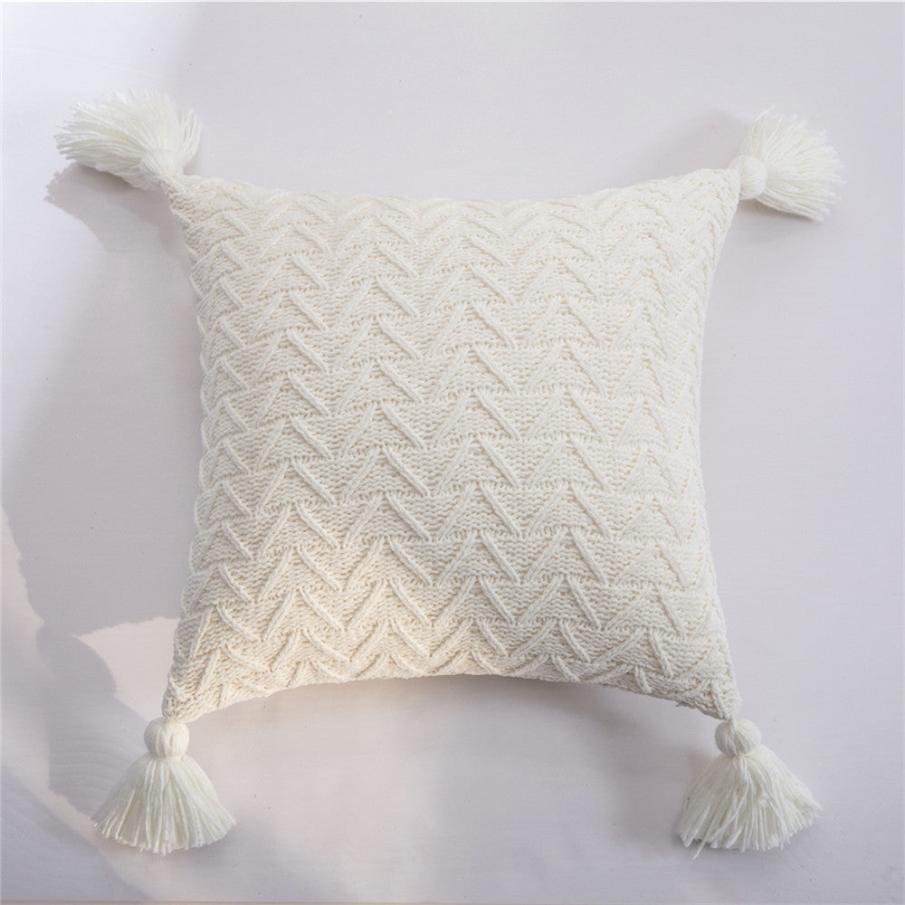 Chenille knitted quilted pillowcase - Minihomy