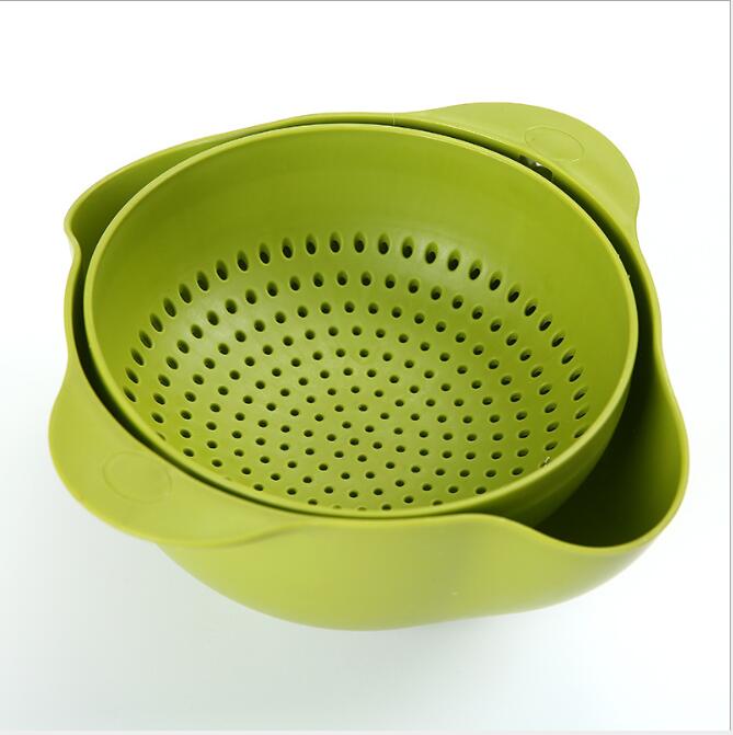 Kitchen Plastic Rice Friut Bowl Washing Rice Sieve Basin Washing Basket - Minihomy