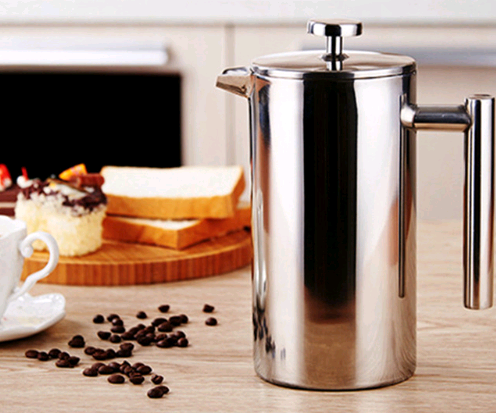 Double Stainless Steel Coffee Pot French Coffee Press Pot Insulation Pot Tea Maker Pressure Pot - Minihomy