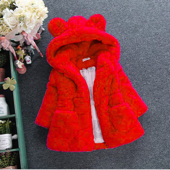 Baby girl coat wool sweater fur padded jacket - Minihomy