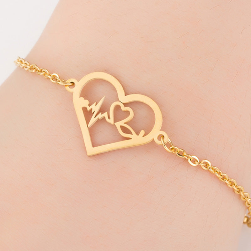 Gold Color Charms Bracelet Femme Stainless Steel Women Jewelry Lucky Origami Elephant Bracelets Friendship Gifts