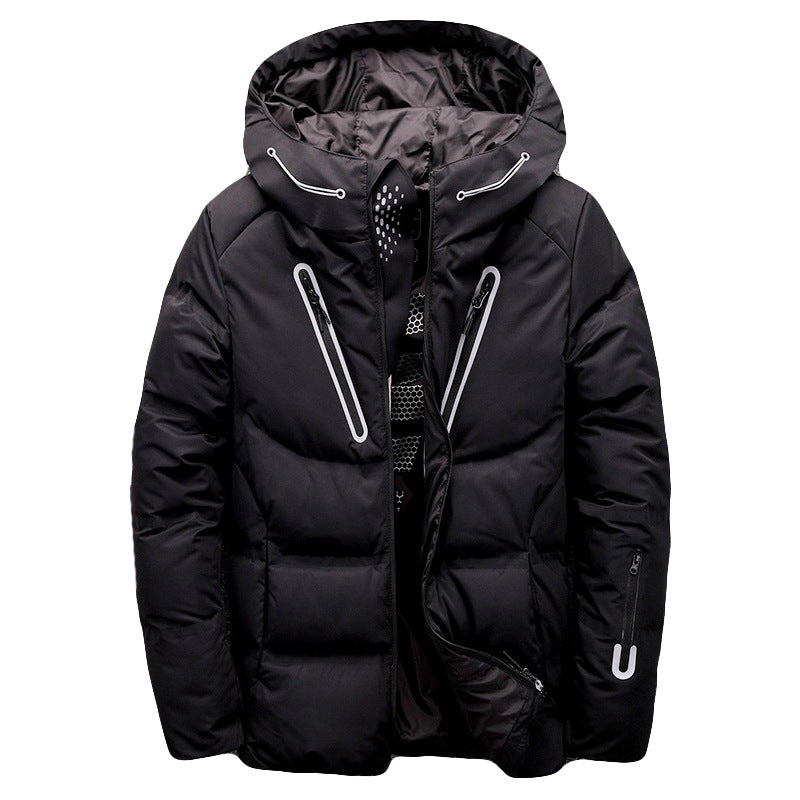 Men's hooded down jacket winter casual down jacket - Minihomy