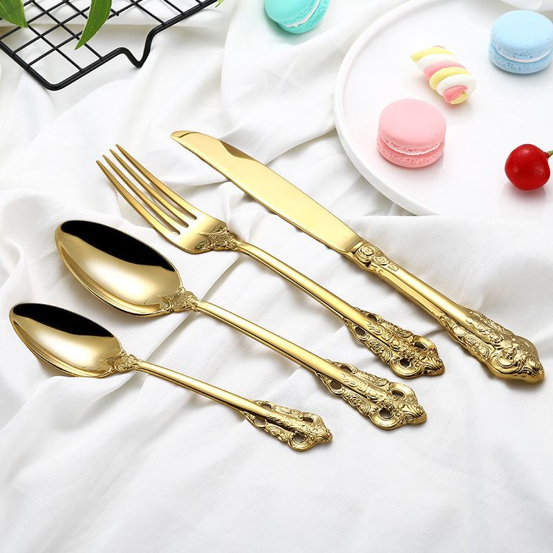 Stainless steel western-style gold tableware