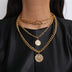 Multi-layered Necklace Medal Hip Hop Pendant Necklace - Minihomy