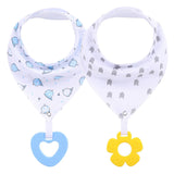 Baby Teether Triangle Baby Bandana Drool Bibs and Teeth Toys