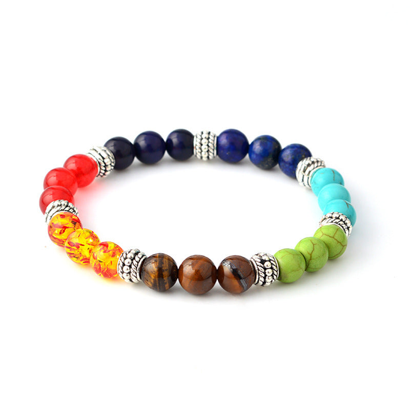 Universe Galaxy the Eight Planets Natural Stone Beads Bracelet Bangle