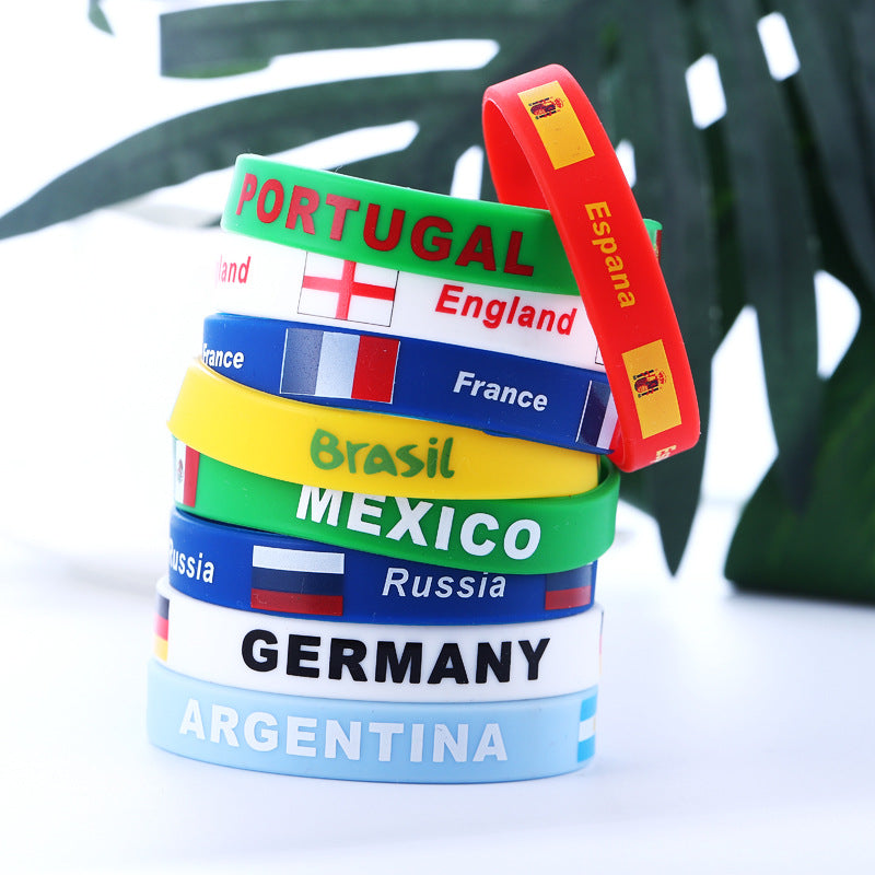 Qatar World Cup Football Silicone Bracelet Sports Wristband